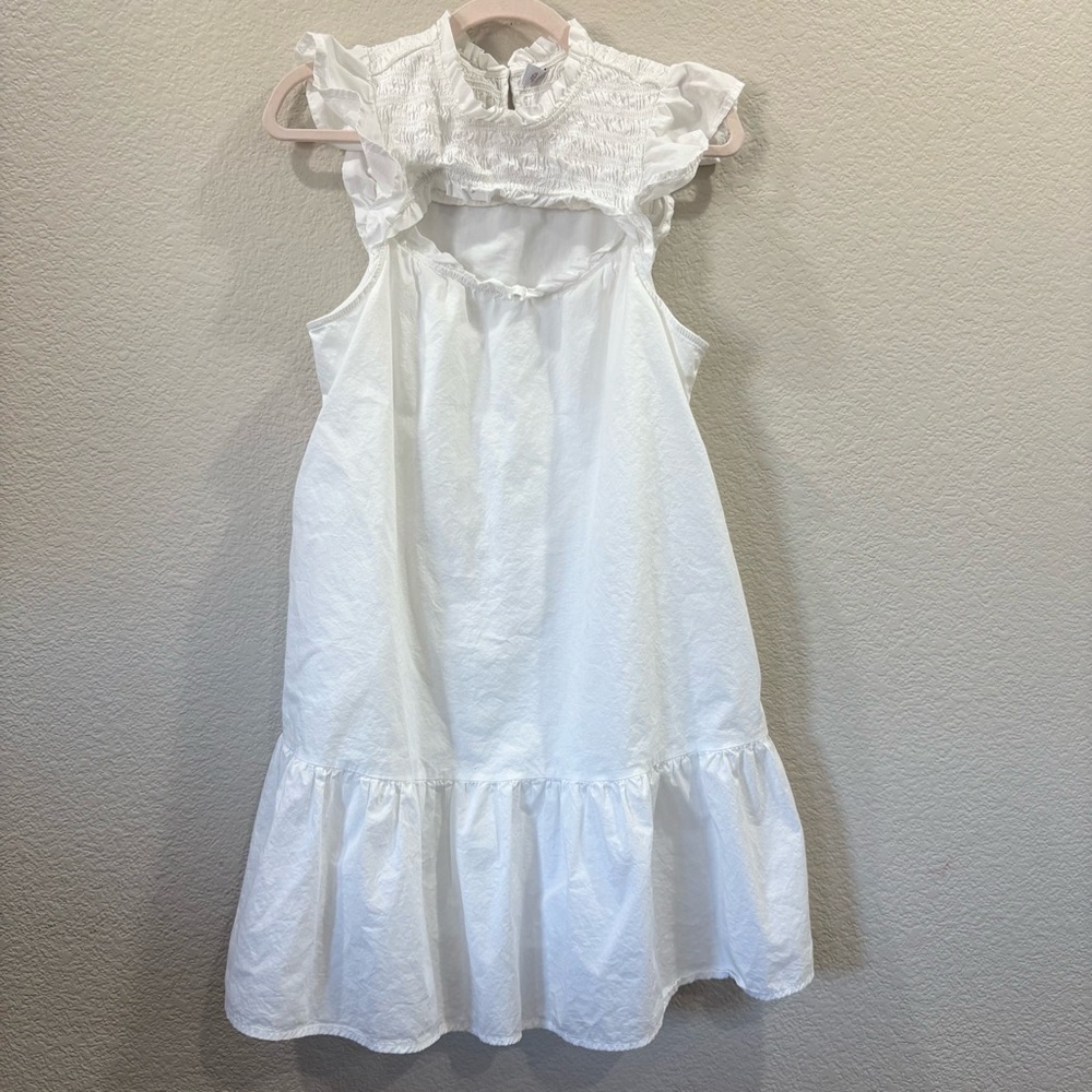 Old Navy White Ruffle-Yoke Sleeveless Sundress